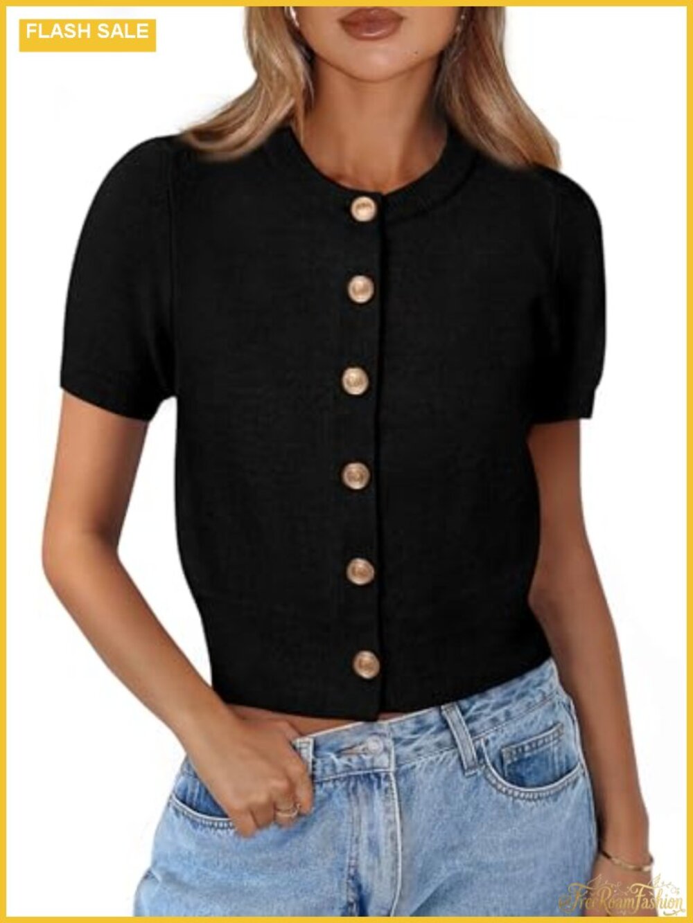 Short Sleeve Button Down Cardigan Women Summer Lightweight Knit